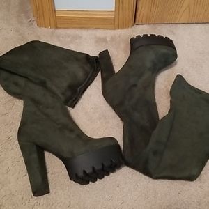 Army Green Suede Boot (Box Not Included)